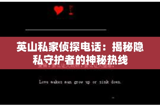 英山私家侦探电话：揭秘隐私守护者的神秘热线