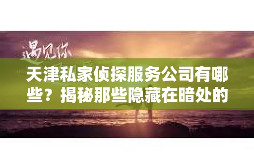 天津私家侦探服务公司有哪些？揭秘那些隐藏在暗处的神秘力量