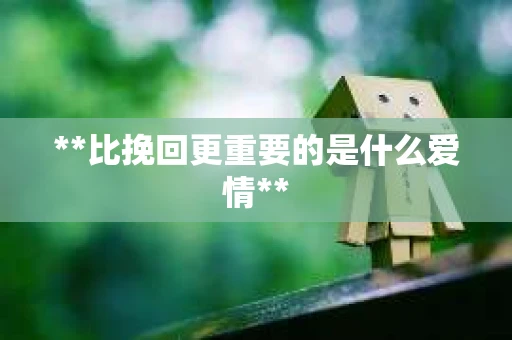 **比挽回更重要的是什么爱情**