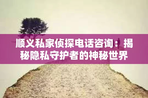 顺义私家侦探电话咨询：揭秘隐私守护者的神秘世界