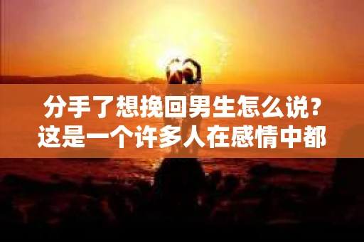 分手了想挽回男生怎么说？这是一个许多人在感情中都会遇到的问题。面对分手，我们往往心情复杂，既想要挽回，又不知道该如何开口。本文将为你提供一些建议，帮助你更好地表达自己的心意