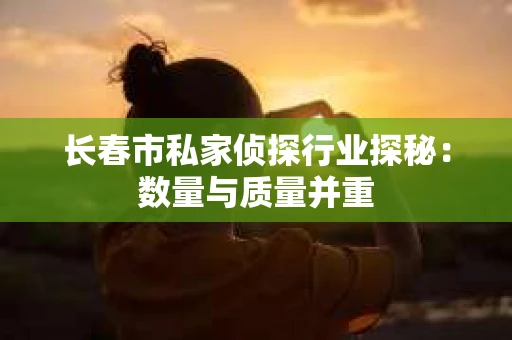 长春市私家侦探行业探秘：数量与质量并重