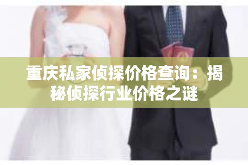 重庆私家侦探价格查询：揭秘侦探行业价格之谜