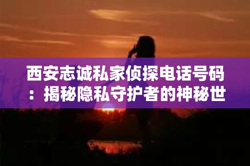西安志诚私家侦探电话号码：揭秘隐私守护者的神秘世界